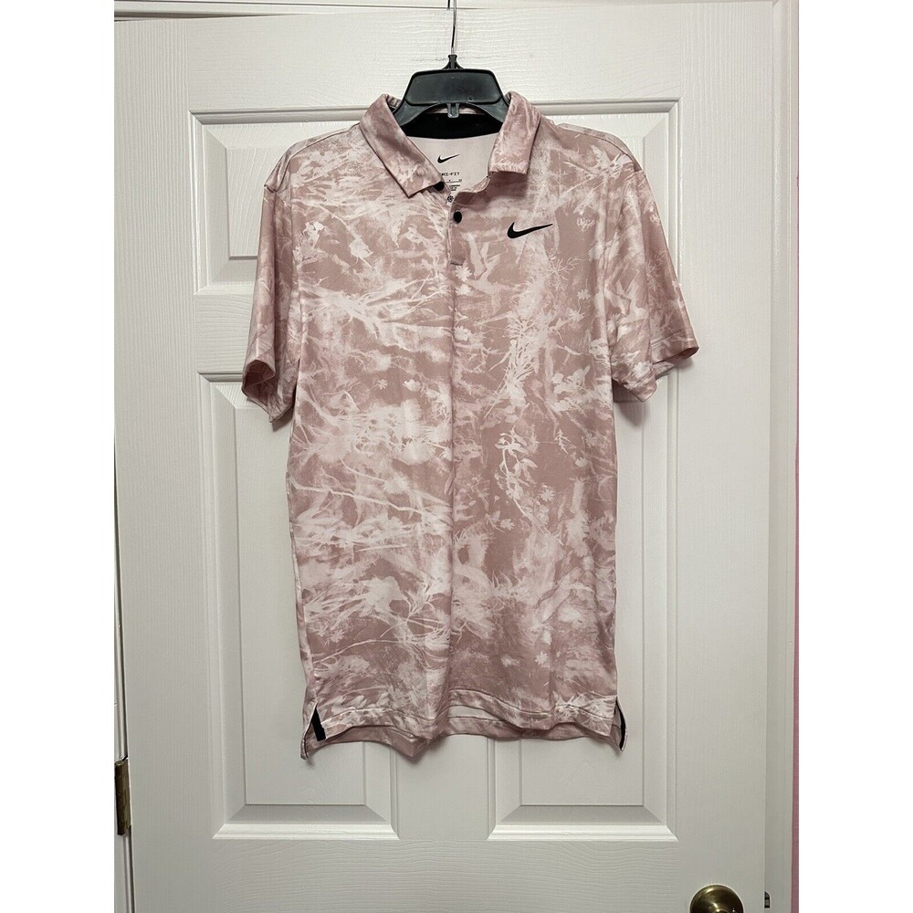 Nike Dri-Fit Solar Floral Tour Golf Polo Shirt Mens SMALL Pink DX6090-640 NEW